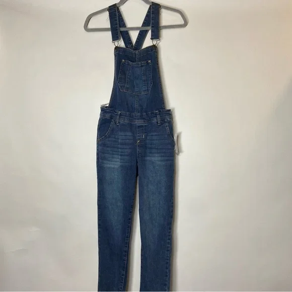 NEW WallFlower Bib Overalls Juniors S Small Summer Blue Jean Tomboy Ankle N9 - Picture 3 of 10